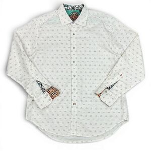 Robert Graham Mens Button Up Shirt sz XL Purple Aztec Print Southwestern Preppy